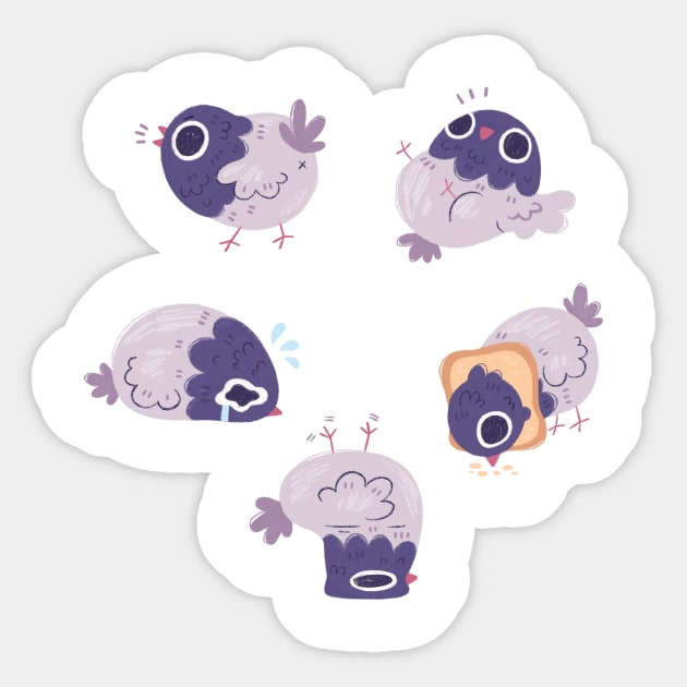 Silly Pigeons Sticker by Niamh Smith Illustrations